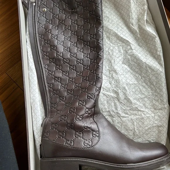 GUCCI LEATHER BOOTS - Picture 1 of 16